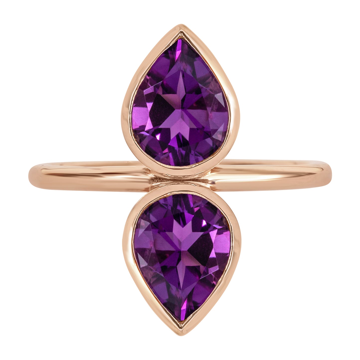 Amethyst Double Pear Ring