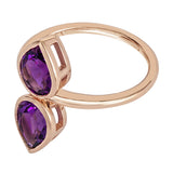 Amethyst Double Pear Ring